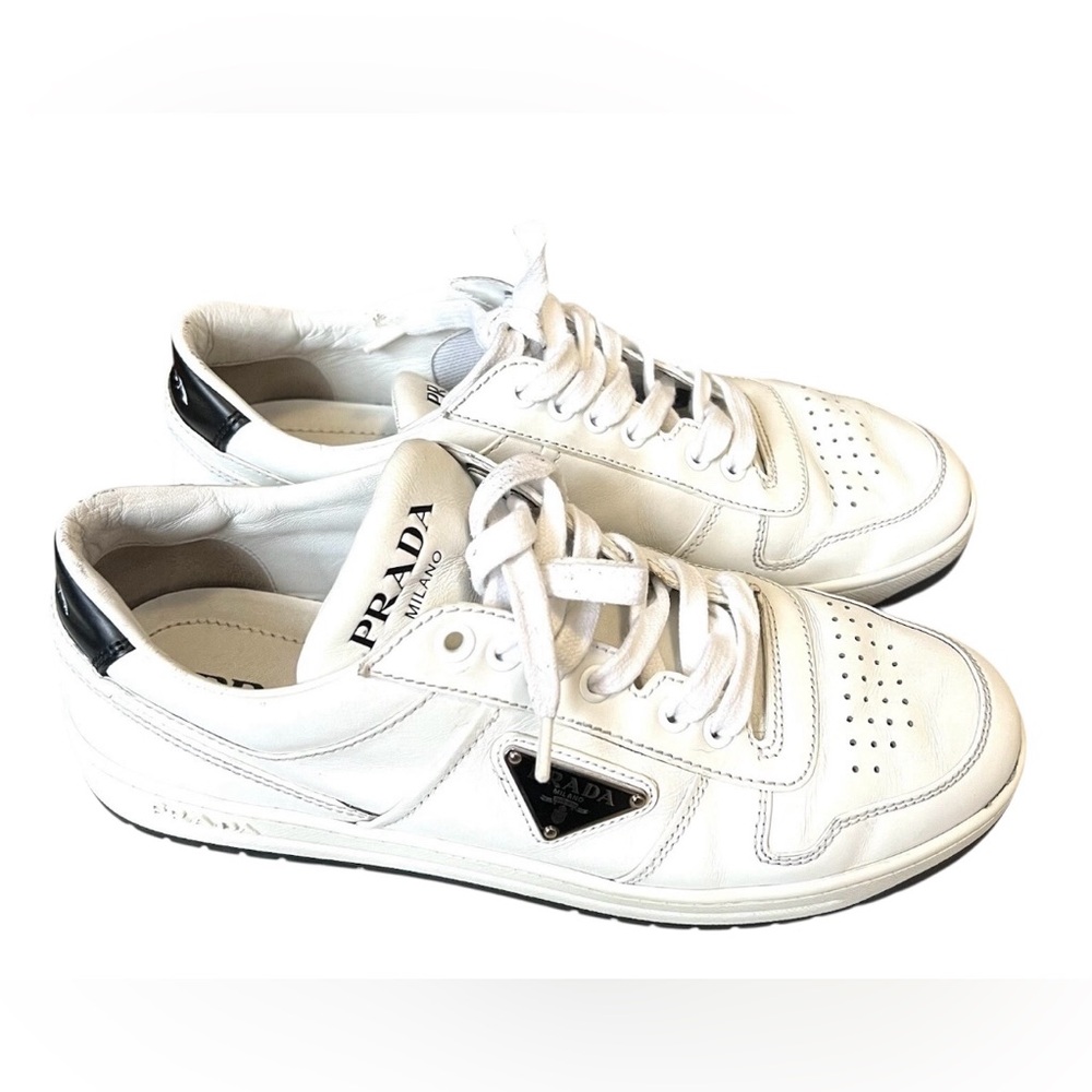 Prada low top white leather sneakers 39.5 EU - Picture 2 of 13